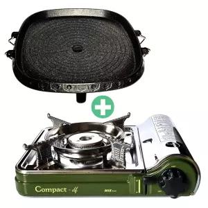 맥스 컴팩트형 휴대용 가스렌지 /캠핑용/업소용/가정용 가스버너 MS-7000DFS + 사각불판