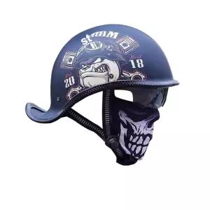 스냅백헬멧 레트로 하프 고글모 패션 오토바이 클래식 블랙 스쿠터 자전거 헬멧