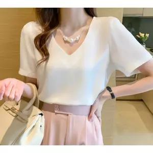 쉬폰블라우스,쉬폰티,실크느낌블라우스,쉬폰셔츠,오피스,오피스룩,하객룩,여리블라우스,여신룩,상의,진주블라우스