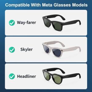 호환 메타 레이(밴) 안경용 LED 라이트 차단 커버 2/4/6개 웨이페어러/스카이러/헤드라이너 카메라