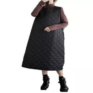 패딩원피스 누빔원피스 퀼팅 롱 오버핏 브이넥 빅사이즈