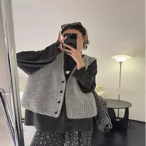 초가을 가을 세련된 조끼 빅사이즈 오버핏 아우터 꽈배기 니트