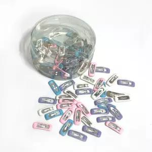 사각 파스텔 똑딱핀 1통 100개똑딱핀 강아지머리핀 강아지핀 머리삔 헤어핀 애견 애완견