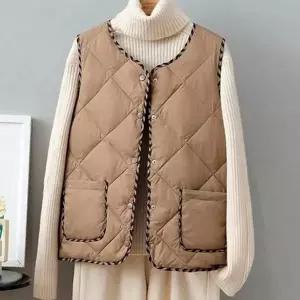 경량 여성 패딩 조끼 넥변형 여성 퀼팅 조끼 따뜻한 겨울