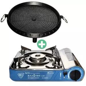 맥스 고화력2중불꽃 휴대용 가스렌지 /캠핑용/업소용/가정용 가스버너 MS-3800DFSB + 원형불판