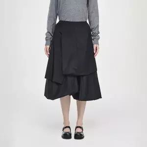 [송지오 우먼](강남점)송지오 컬렉션 볼륨 드레이프 스커트 블랙 WI2SK701BK