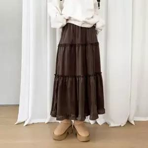 [다잇템] 여성 레이스 MAXI 고무줄 롱치마