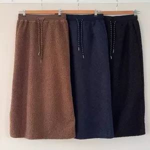 [다잇템] 여성 부클 리본 플리스 FW 롱스커트_24095201_588872