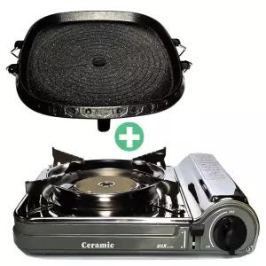 맥스 세라믹 휴대용 가스렌지 /캠핑용/업소용/가정용 가스버너 MS-3500CS + 사각불판