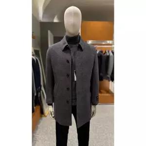 갤러리아 [타임월드]바쏘 F/W 차콜 깅엄체크 울 캐시미어 혼방 카라넥 하프