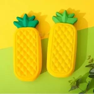 (제품선택 파인애플 실리콘필통)파인 필통 펜케이스 말랑 수납 펜슬 파우치 고무