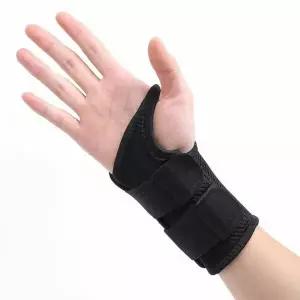 오른손 이중 보강 손목 보호 밴드 블랙