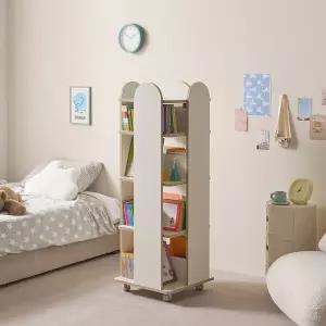 아이방 작은 도서관 회전책장 (4단 바퀴형) WB670