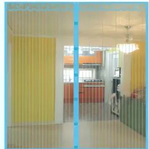 현관 방충 모기장 90X210 블루 입구 해충 차단 그물 장막 벌레 방어 장치 출입구