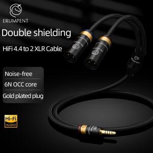 ERUMPENT 마이크 믹서 앰프용 하이파이 오디오 케이블 하이엔드 OCC 코어 4.4mm 잭 2XLR 수 암 ~