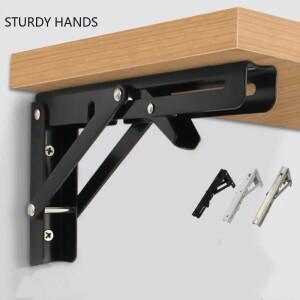 2PCS 삼각형 헤비 듀티 접이식 브래킷 스테인레스 스틸 고하중 벽걸이 형 테이블 프레임 하드웨어 용품