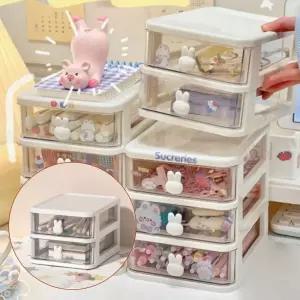 책상용 캐릭터 수납함 2단 미니 서랍장