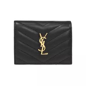 [생로랑] 생로랑 25FW 금장 모노그램 마틀라세 코인 반지갑 블랙 668290 AAA44 1000