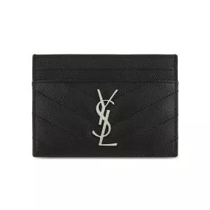 [생로랑] 생로랑 25FW 은장 모노그램 마틀라세 카드지갑 블랙 423291 BOW02 1000