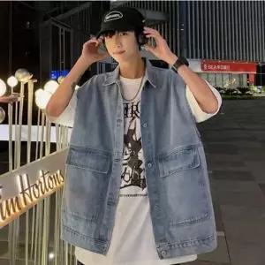 [셀러에이드]남성 데님 루즈핏 청조끼 2컬러 데일리 캐주얼웨어