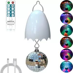 리모컨이 있는 디스코 볼 모터 3 회전 속도 배터리 리모컨 크리스마스 장식용 라이트 파티 홈 데코 결혼식