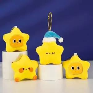 노랑별 표정 인형키링 3종   노란별 잠옷 열쇠고리 별 스타 가방고리