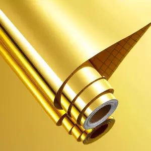 크리컷 미러용 펀스틱 미러 골드 영구 비닐 금박 접착 롤 유연한 반사 껍질 및 스틱 스티커 공예용 종이