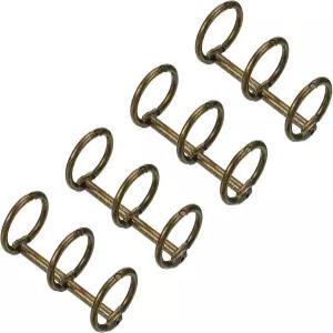 파티킬 0.63인치 다이아 3링 북링 4팩 메탈 바인더 링 루즈 사무실 책상 캘린더 사진 앨범 브론즈 탈부착