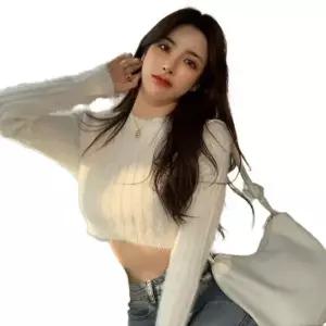 골지 연핑크 앙고라니트 핑크색 겨울 화이트 프리사이즈