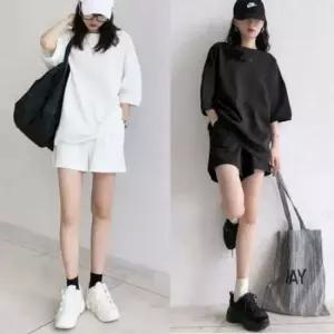 심플한 베이직핏 트렌드 라운드칼라 티 하프팬츠 스테디코디세트