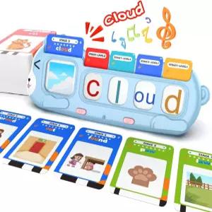 유치원 를 위한 QuTZ 파닉스 학습 장난감 - 사운드 머신 단어 블렌딩 및 수학 게임과 함께 말하는 플래시