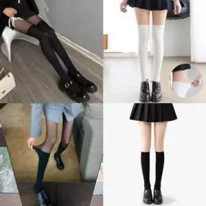 2개 페이크투톤스타킹 오버니삭스얇은 슬림 팬티스타킹 무릎