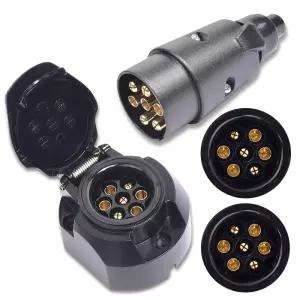 유럽식 7핀 플러그 브래킷 소켓 연결 합금 커넥터 원형