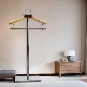 고급 원목 스탠드 수트걸이 행거 호텔용 스테인리스