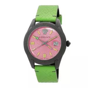 Versace 베르사체 VE7C00323 그레카 타임 GMT 쿼츠 핑크 다이얼 남성용 시계