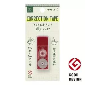 미도리 XS 컴팩트 미니 수정테이프 5mm 화이트 휴대용 사무용 학용품 레드