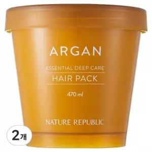 네이처리퍼블릭 대용량 모발복구 집중케어 아르간 에센셜 딥케어 헤어팩 470ml 2개