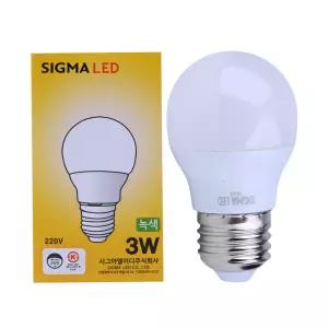 벌브램프 시그마엘이디 SIGMALED 3W GREEN 녹색 A45-3WG L103IG