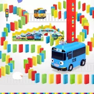 4살 유아 보드 게임 자동 도미노 쌓기 타요 버스 집콕 장난감