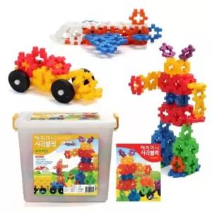 4살 유아 블럭 7cm 사각 와플 블록 378피스 조카 선물 조립 놀이 세살 로보트 어린이 창의력 발달 크리스마