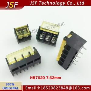 5개 HB7620 2P 3P 4P 5P 6P 7P 8P 9P PCB 나사식 단자대 커넥터 HB7620-7.62 300V 20A 뚜껑형 배리어 7.62m
