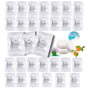 자동차 방향제 리필, 30개 개별 패키지 자동차 방향제 클립 교체 패드 솔리드 향기 방향제 리필 정제 (라벤더+ +콜론)