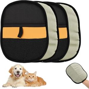 반려동물 털 제거 장갑 4PCS 재사용 가능한 정전기 고양이와 개에게 적합한 그루밍 소파 침대 시트 세탁용