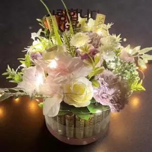 돈 뽑는 케이크 부모님 생신 환갑 선물 용돈 서프라이즈 LED 비누꽃