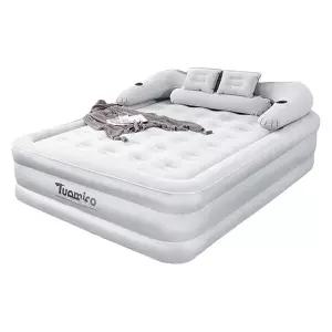 캠핑 2인용 자충매트 고밀도 에어매트리스 자동 충전 휴대용 텐트 차박 매트 에어침대 커피색