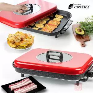 리빙센스 4중 다이아몬드코팅 와이드 전기팬 잔치팬 전기 그릴 전골 생선구이기 명절음식 찜기후라이팬