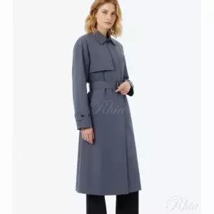 오라리 25 워시 핀스 개버딘 수티엥 코트 라이트 네이비 샴브레이 A25SC01GF 워시드