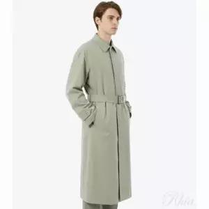 오라리 25 워시 핀스 개버딘 수티엥 코트 라이트 카키 샴브레이 A25SC01GF 워시드