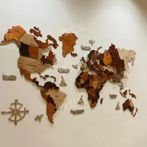 입체 세계지도 장식품 사무실 거실 벽면 방꾸미기 지도 목재