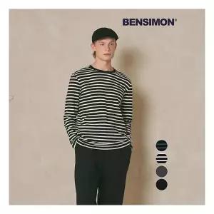 [벤시몽][벤시몽] 남성 워셔블 스트라이프 긴팔 티셔츠 4종택일 179288